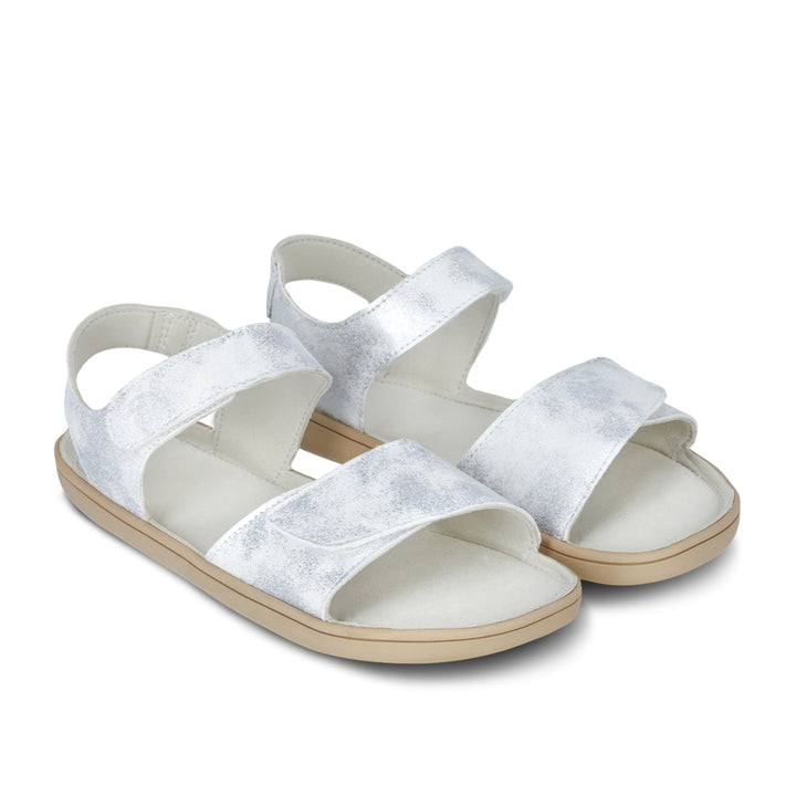 Miami BL white sparkle Barefoot Kids Sandals
