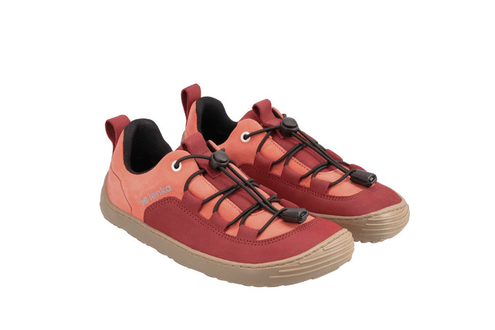 Кроссовки Xplorer BL темно-красные и коралловые Barefoot Kids