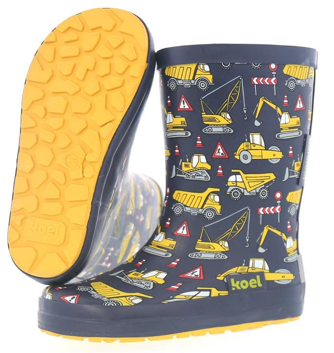 Wellie Paint KL tractor blue Barefoot Kids Rubber Boots