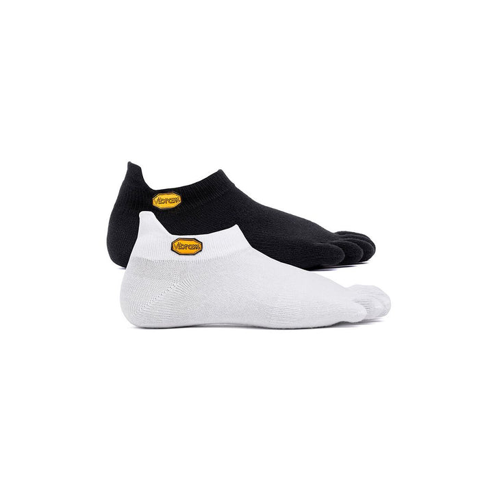 No Show 5Toe Barefoot Socks VB white and black, 2 pairs