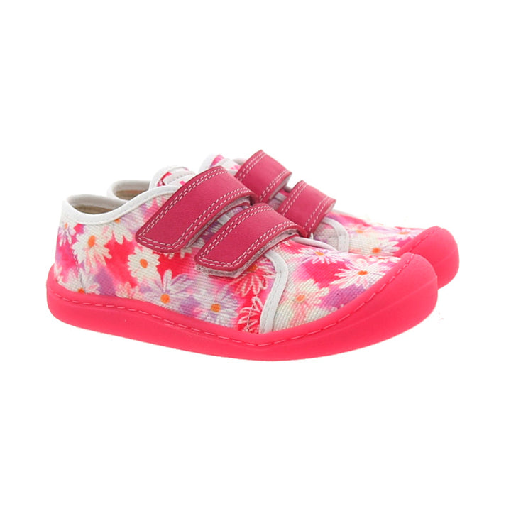 Bri KL fuchsia flowers Medium Vegan Barefoot Shoes