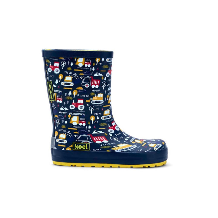 Wellie Paint KL tractor blue Barefoot Kids Rubber Boots