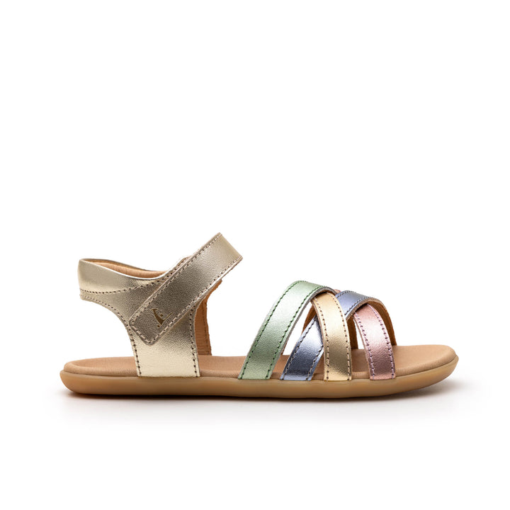 Criss Cross TTJ champagne Barefoot Kids Sandals