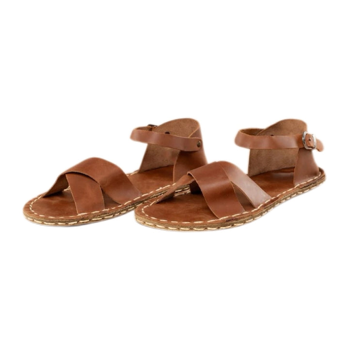 Criss Cross AN brown Barefoot Sandals