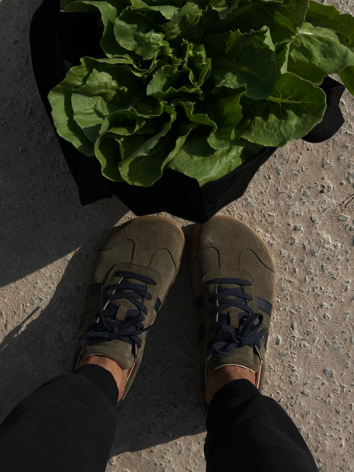 Ila KL olive Suede Barefoot Ladies Sneakers