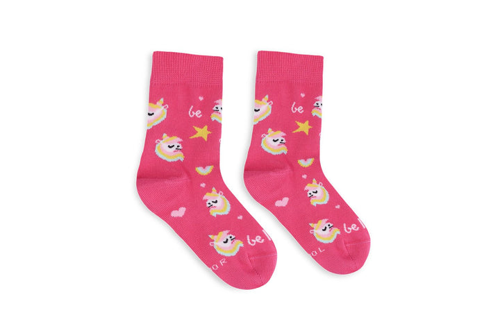 Crew Barefoot Kids Socks BL unicorn bubble gum pink