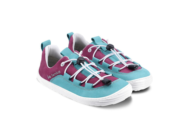 Xplorer BL teal and plum Barefoot Kids Sneakers