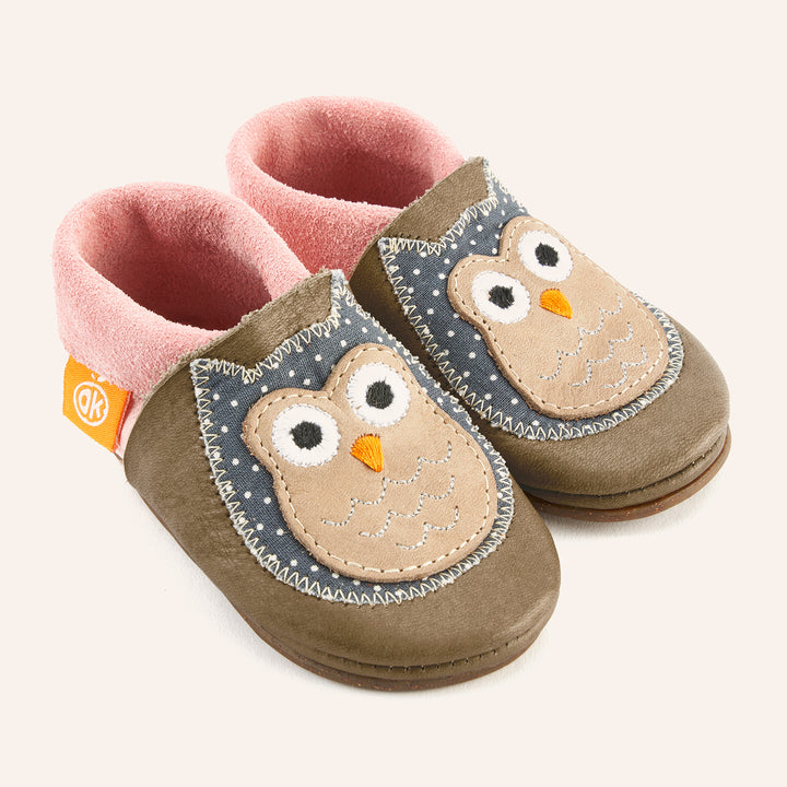 Amigo OK beige owls Barefoot Kids Shoes