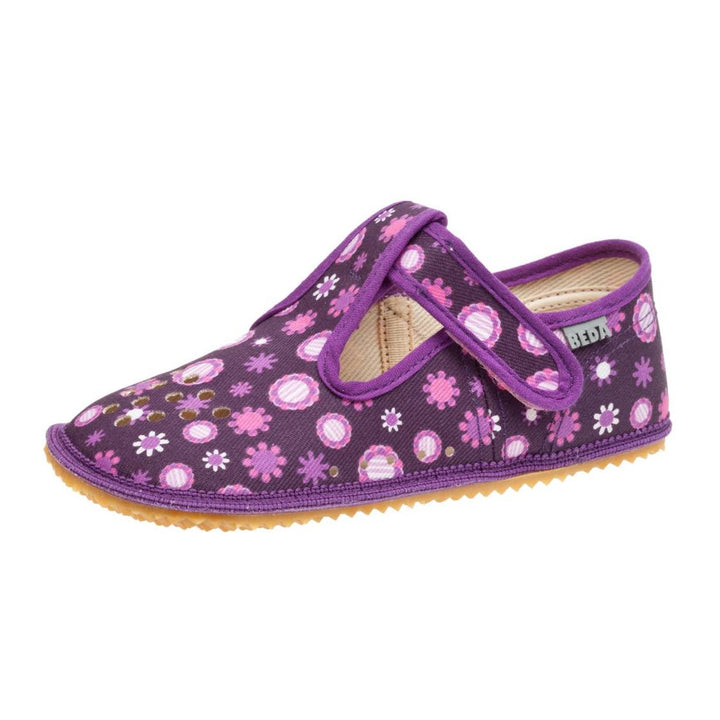 Textile BD violet flower Barefoot Shoes With Perforation