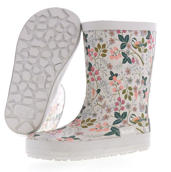 Wellie Paint KL flowers green Kids Rubber Boots