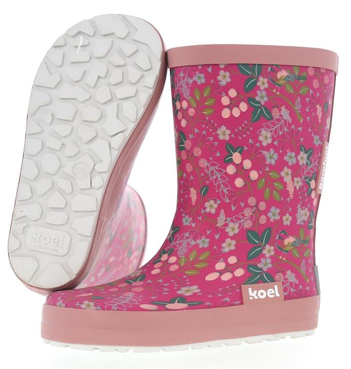 Wellie Paint KL flowers fuchsia Kids Rubber Boots